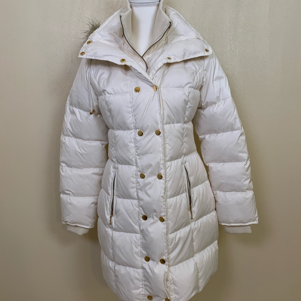 INC Faux Fur Trim Hooded Puffer Coat